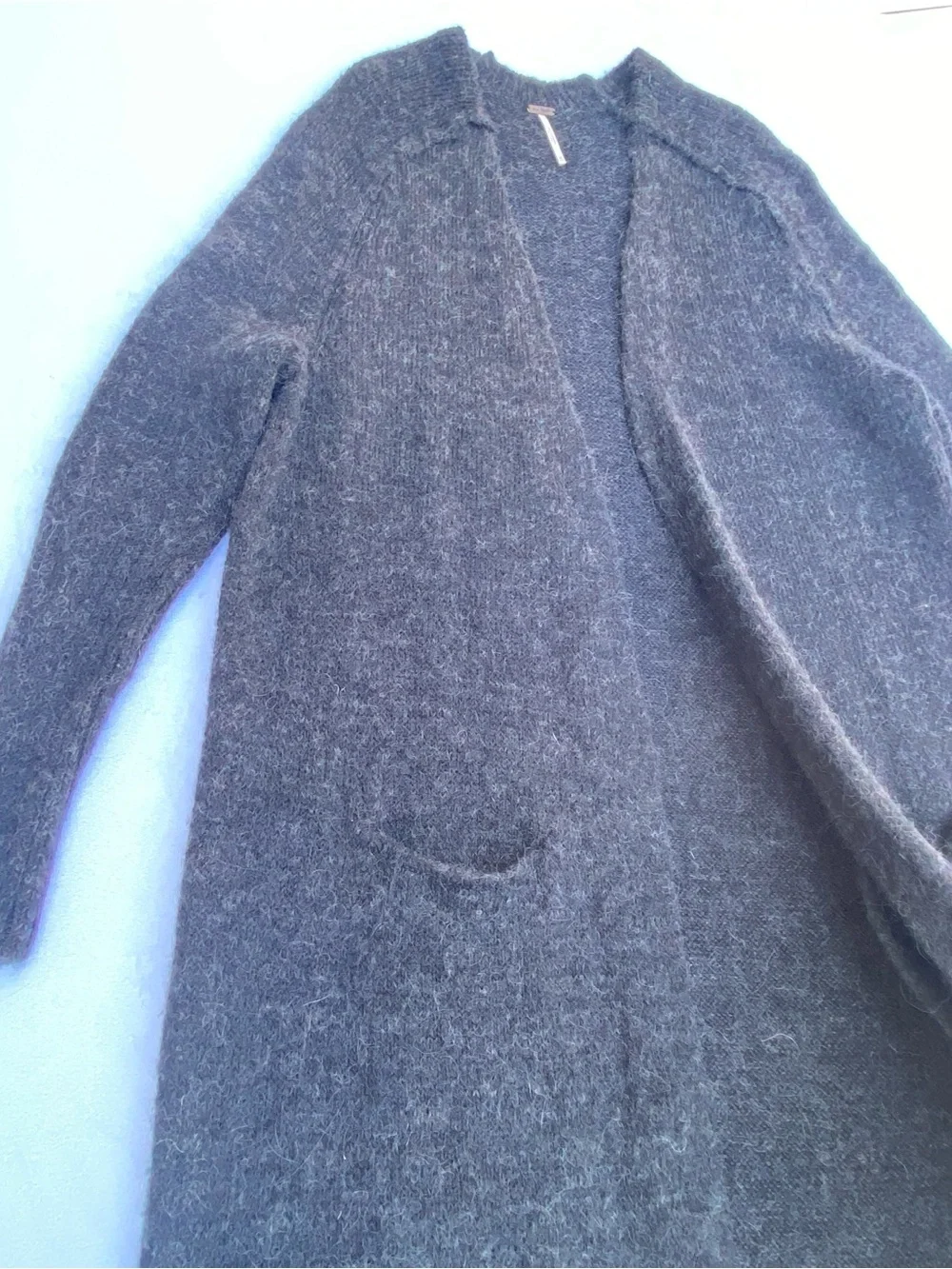 Free People Oversized Cardigan Sweater Alpaca Blend Open Front Maxi-length Sz XS